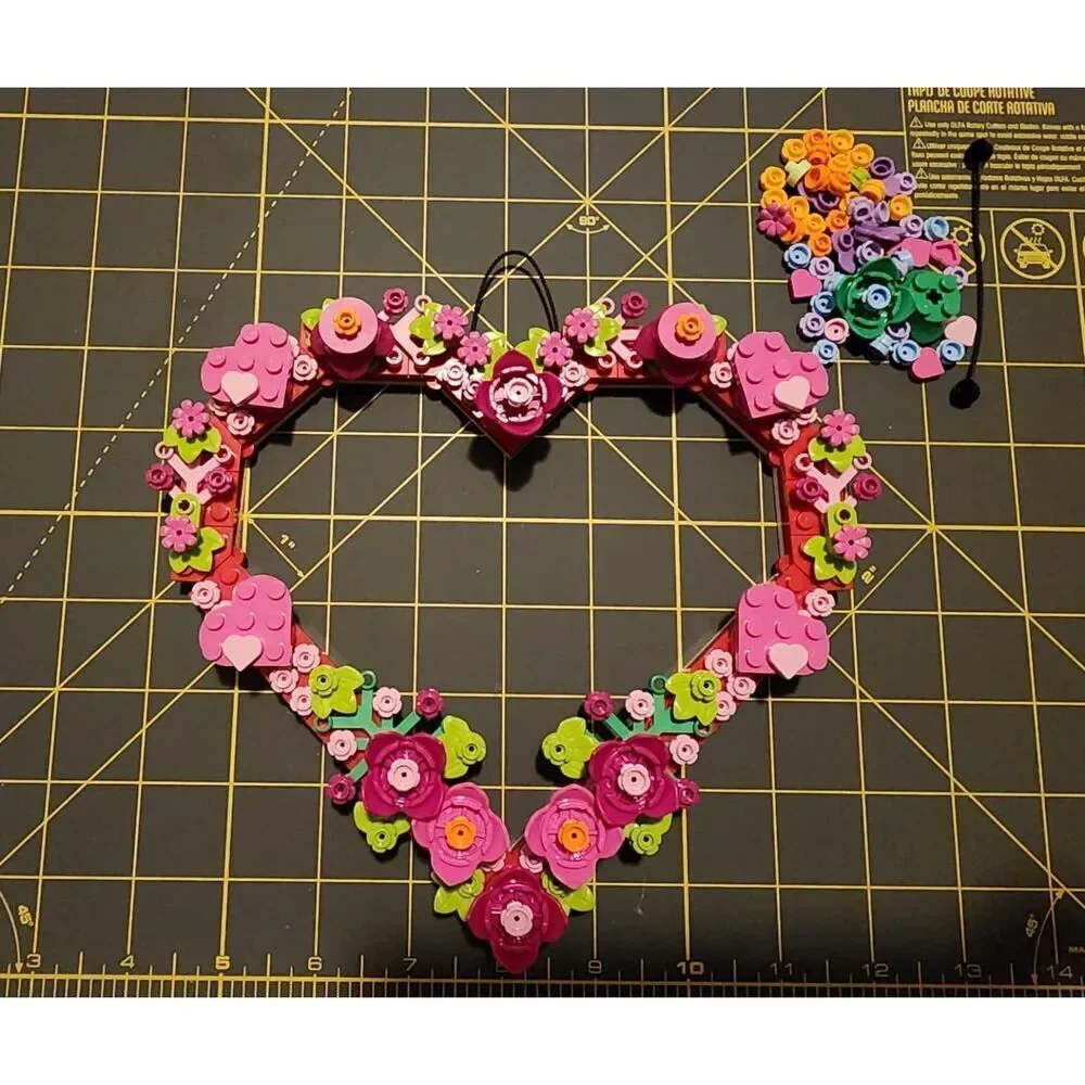 Lego 40638 Heart Ornament Building Toy Set Display on Wall As Home Decoration